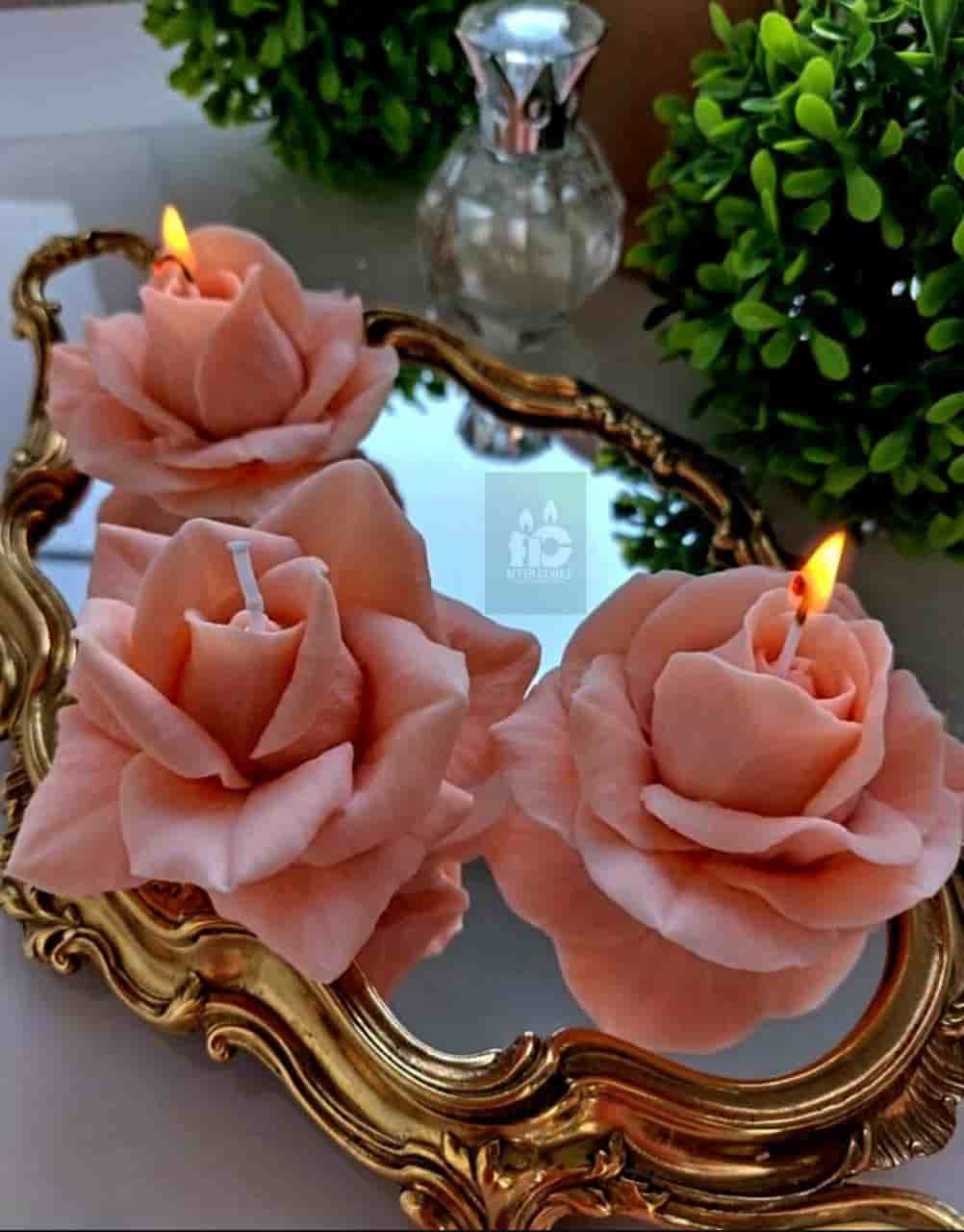 تصویر 3 از شمع گل رز شیک و خاص برای تزیین منزل