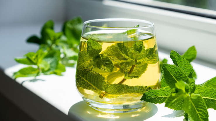 تصویر 1 از عرق نعنا غلیظ و طبیعی با طعم و عطر قوی تهیه شده از برگ‌ های تازه
