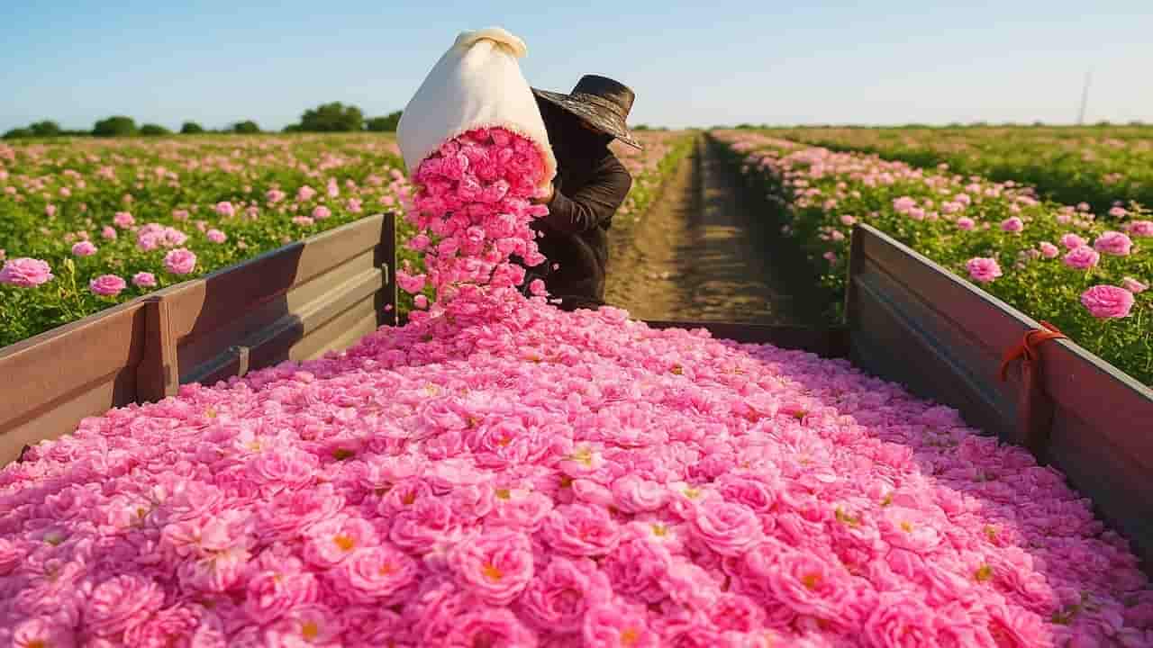 گل محمدی اصفهان با شکوفه های لطیف و رایحه دلنشین بهاری
