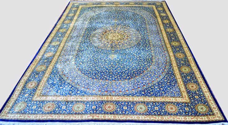 تصویر 1 از فرش ابریشم ماشینی تافته با ترکیب رنگ متعادل