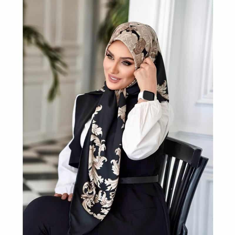 تصویر 3 از روسری ابریشمی با طرح های خاص و بسیار ظریف
