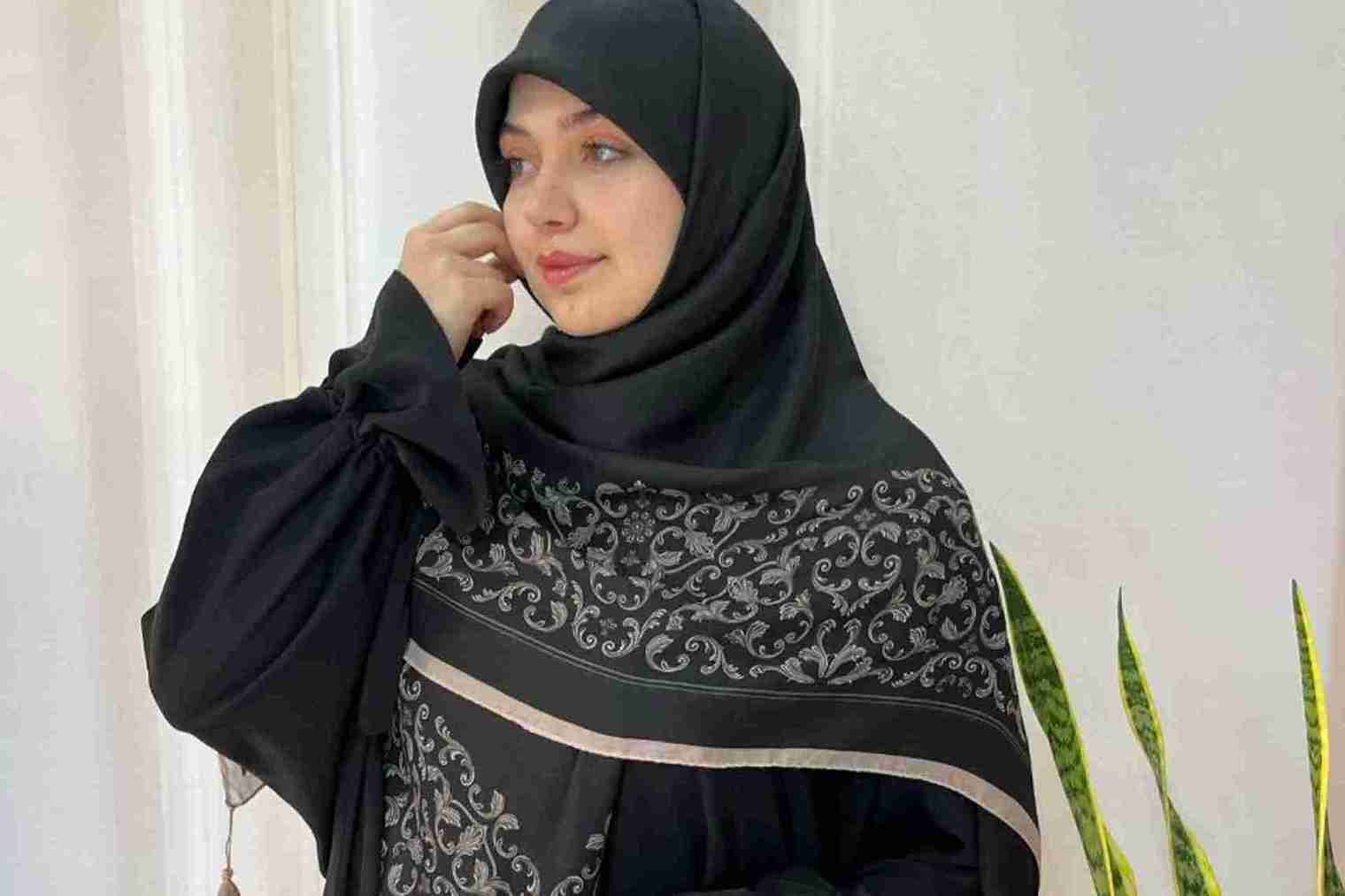 تصویر 3 از خرید عمده روسری نخی مشکی طرحدار بدون واسطه