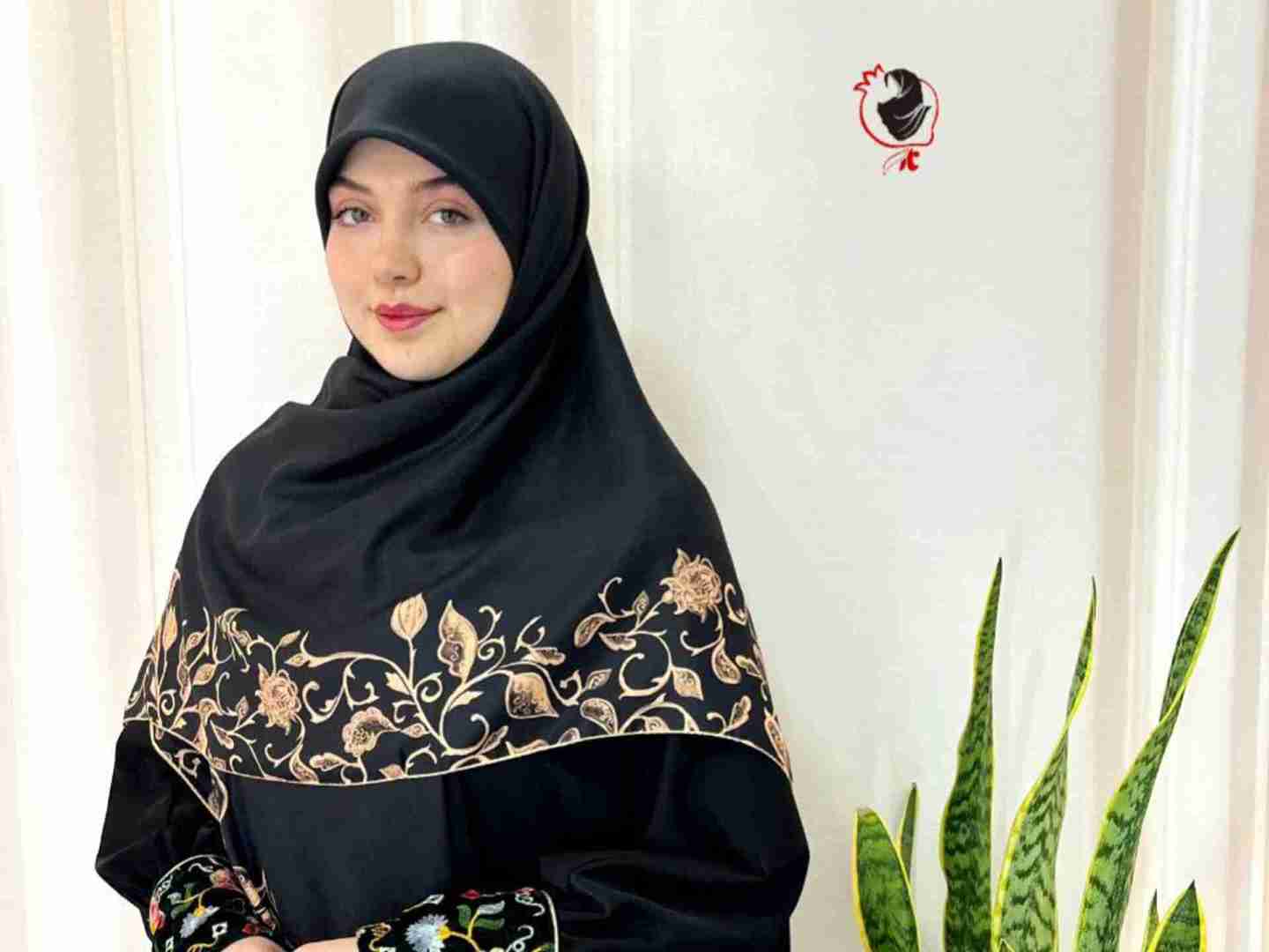 تصویر 2 از خرید عمده روسری نخی مشکی طرحدار بدون واسطه