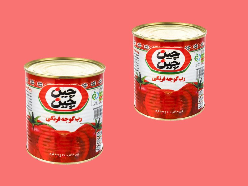 رب گوجه‌ فرنگی چین چین ۸۰۰ گرمی با درب پیچی آسان باز شو
