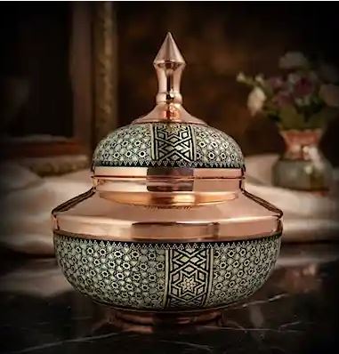 تصویر 1 از قندان مسی منبت کاری مناسب پذیرایی لوکس و مجلسی