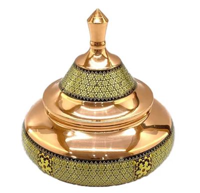 قندان مسی خاتم با هنر اصیل و طراحی نفیس