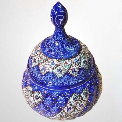 تصویر 1 از قندان مسی میناکاری مناسب پذیرایی لوکس و سنتی