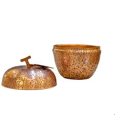 تصویر 1 از قندان مسی زنجان طرح سیب مناسب پذیرایی و دکوراسیون سنتی