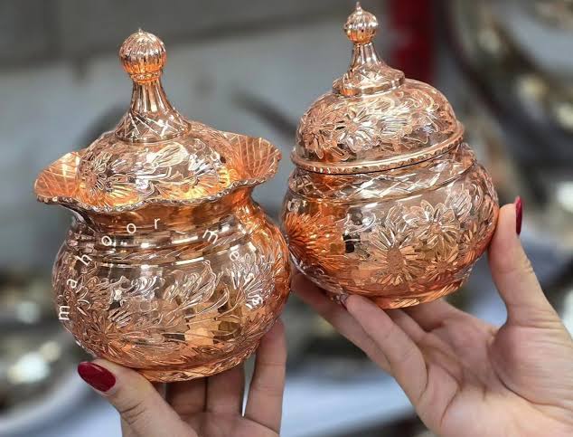 تصویر 3 از قندان مسی برنز مناسب پذیرایی و دکوراسیون لوکس