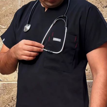 روپوش پزشکی مردانه مشکی خوش فرم و خاص روزانه