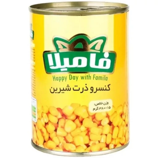 کنسرو ذرت فامیلا همراه خوش رنگ سفره ها