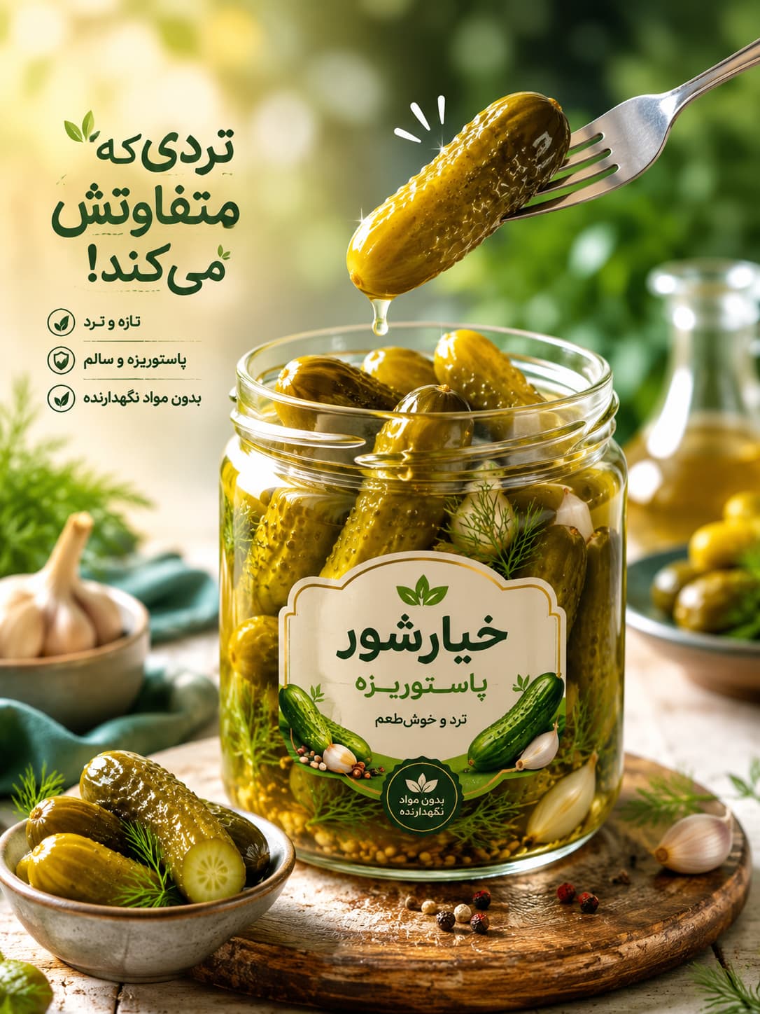 خرید عمده + خیارشور ممتاز ۷۰۰ گرمی