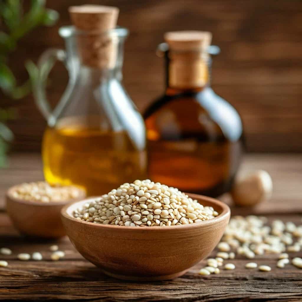 تصویر 3 از روغن کنجد میلانو استخراج شده از دانه‌های تازه کنجد با کیفیت بالا