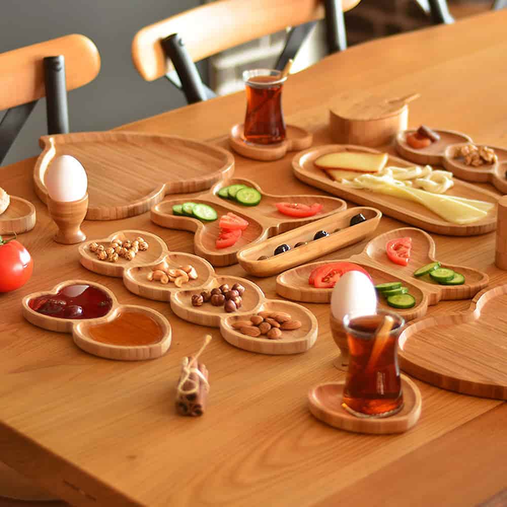 ظروف چوبی دست ساز با طرح منحصر به فرد برای چیدمان زیبا