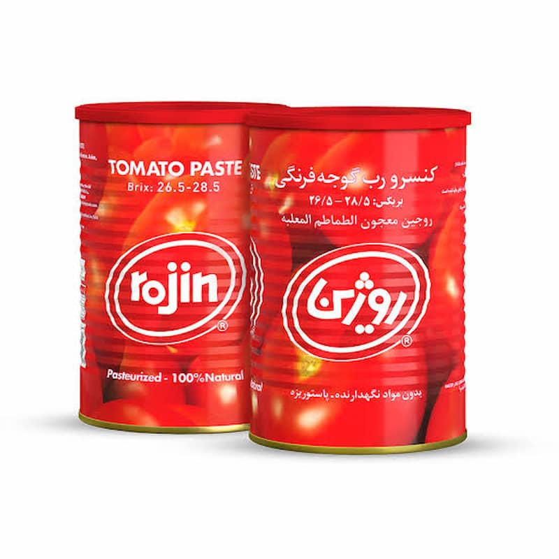 تصویر 3 از رب گوجه فرنگی روژین با رنگ طبیعی و بسته بندی استاندارد