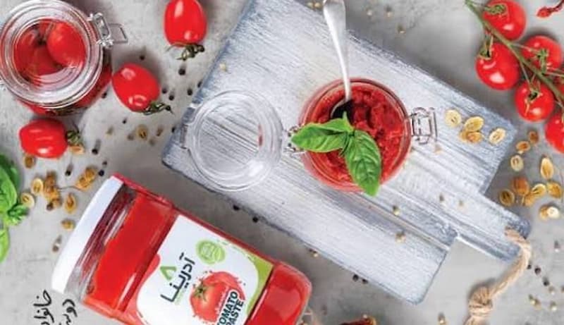 رب گوجه فرنگی آدرینا با کیفیت ممتاز و رنگ طبیعی