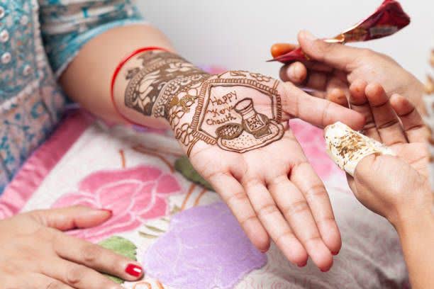 تصویر 1 از حنا هندی دست برای طراحی سنتی پوست