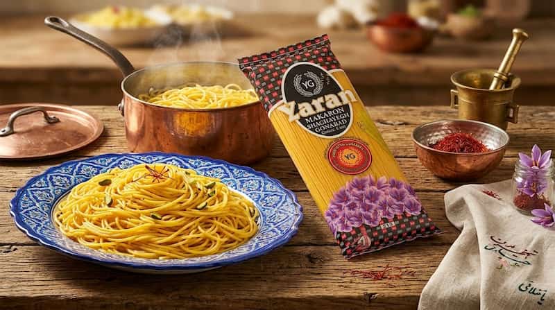 ماکارونی یاران گناباد با آرد سمولینای خالص و پخت بسیار عالی