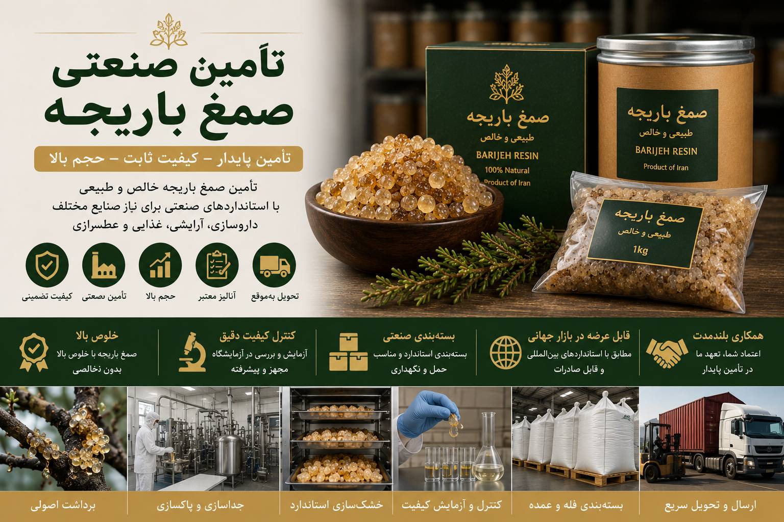 تأمین صنعتی صمغ باریجه