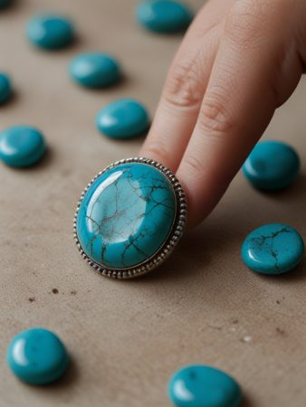 سنگ فیروزه معدنی درجه یک با رنگ و نقش طبیعی