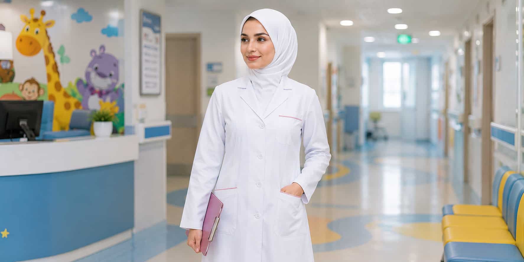 روپوش پزشکی دخترانه ویژه کلینیک های اطفال