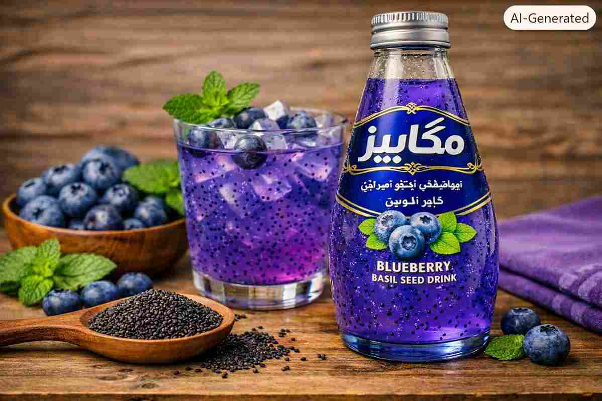 نوشیدنی تخم شربتی مگابیز با ظاهر شفاف و تجربه مصرف متفاوت