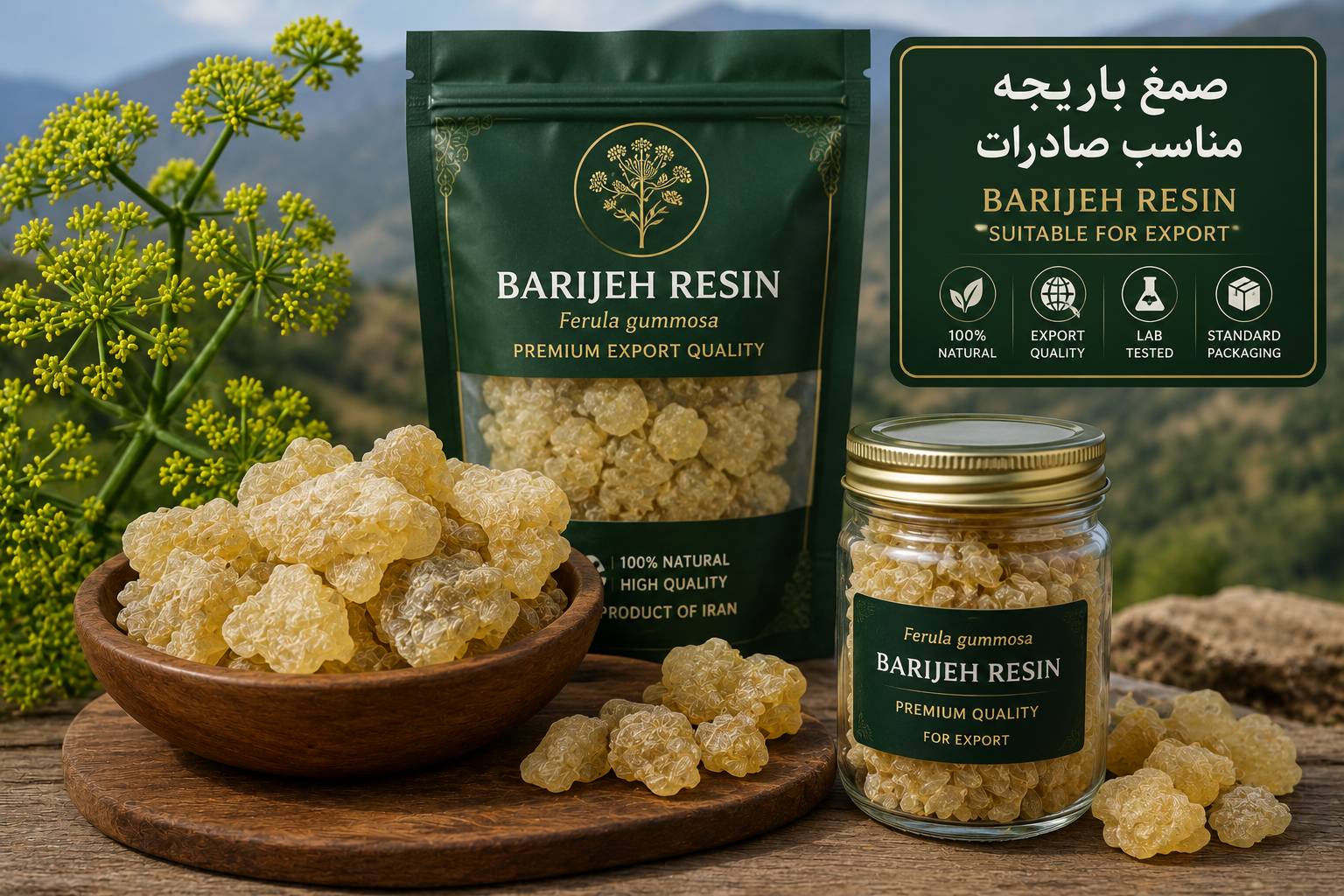 صمغ باریجه مناسب صادرات