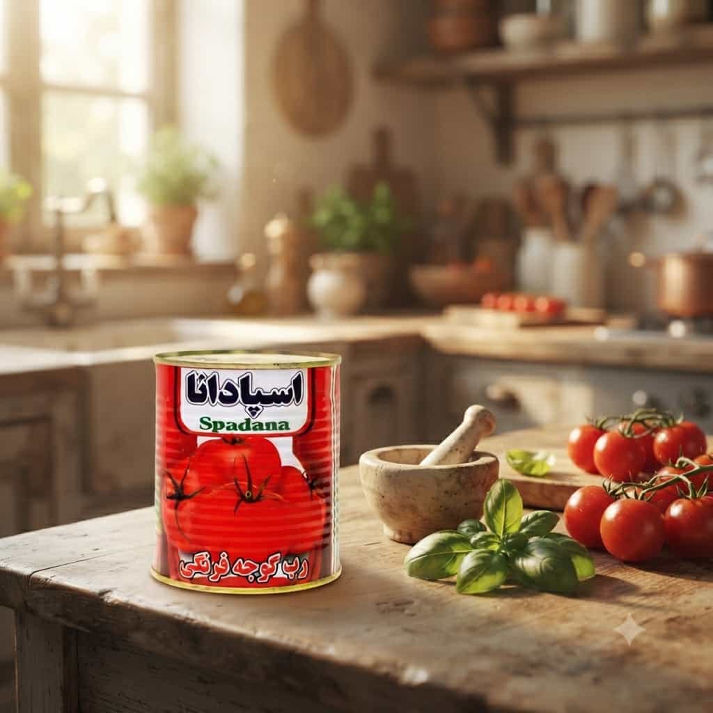 رب گوجه فرنگی اسپادانا تهیه شده به روش پخت صنعتی