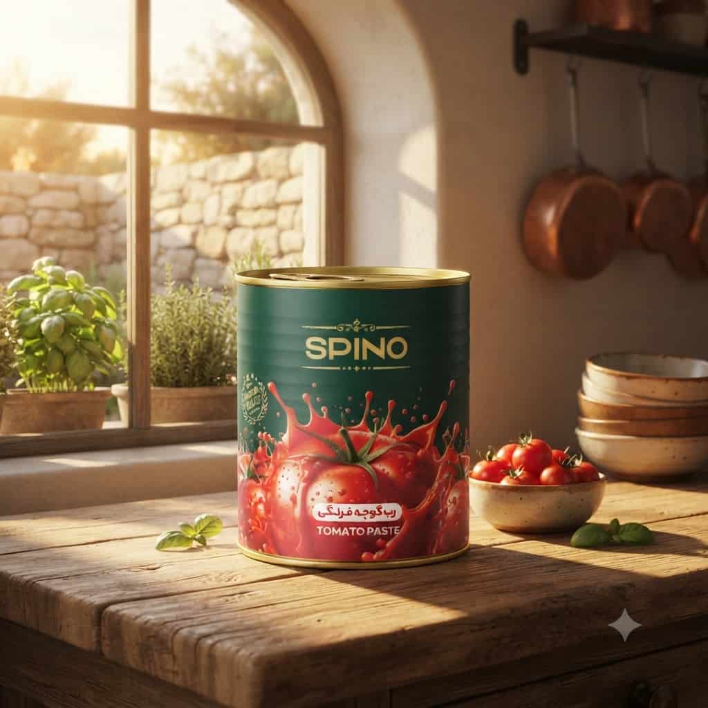رب گوجه فرنگی اسپینو حاصل فرآوری صنعتی استاندارد