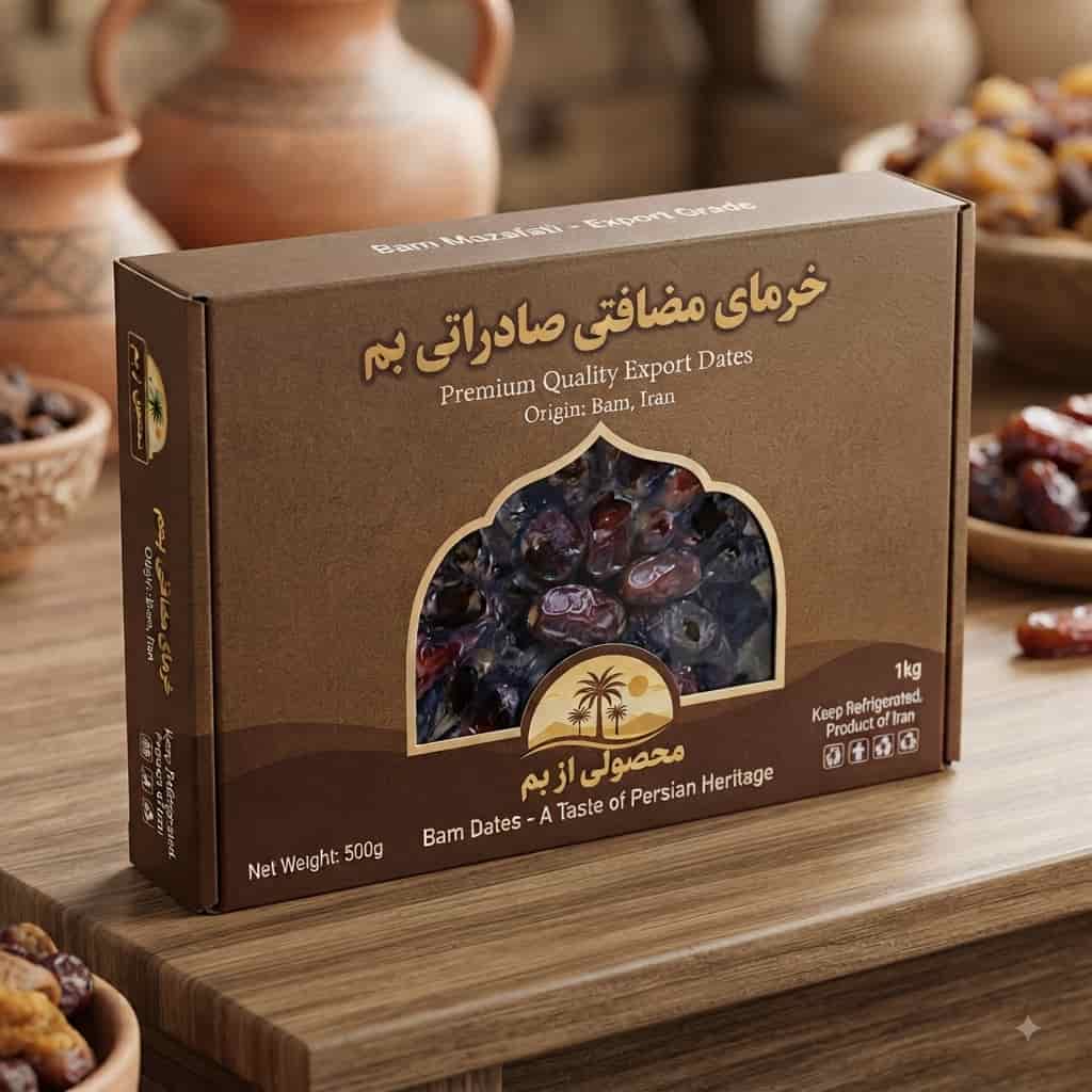 خرما مضافتی صادراتی بم با کیفیت ممتاز برای بازار جهانی