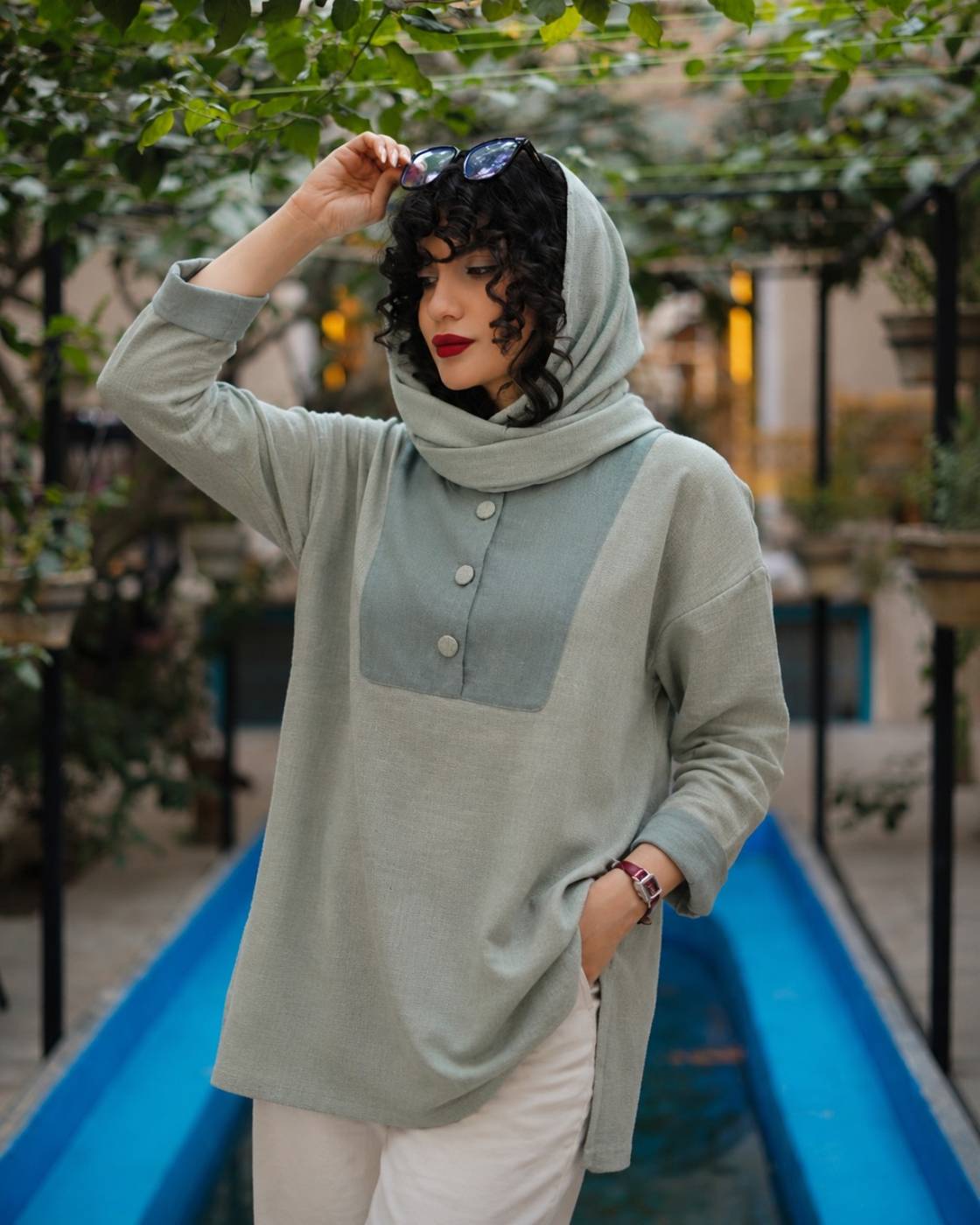 ست شال و لباس نخی