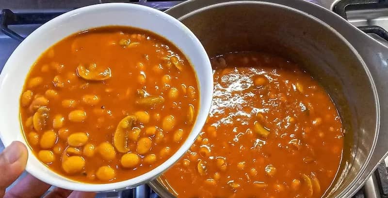 خرید و قیمت کنسرو لوبیا چیتی با قارچ + فروش صادراتی