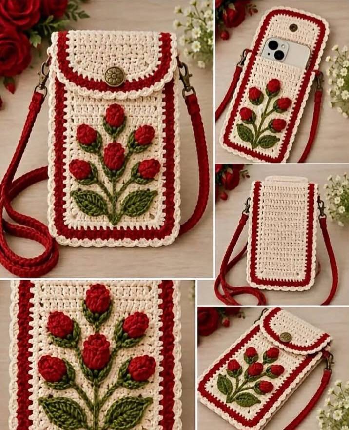 کیف گوشی بافتنی سنتی
