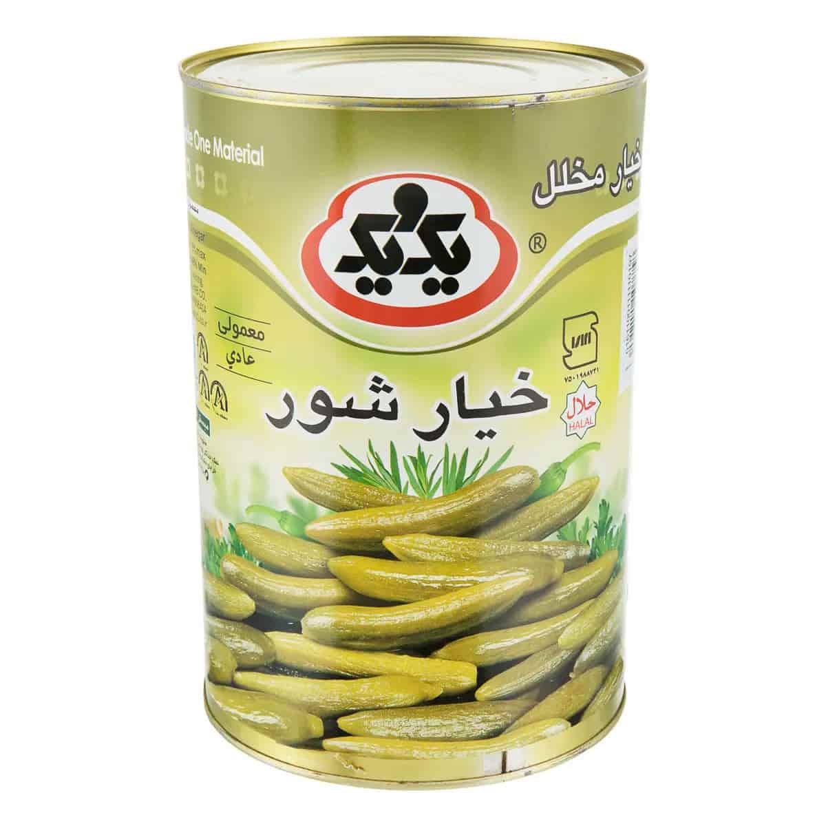 خیارشور یک و یک ۴ کیلویی تهیه شده از خیارهای تازه و ترد