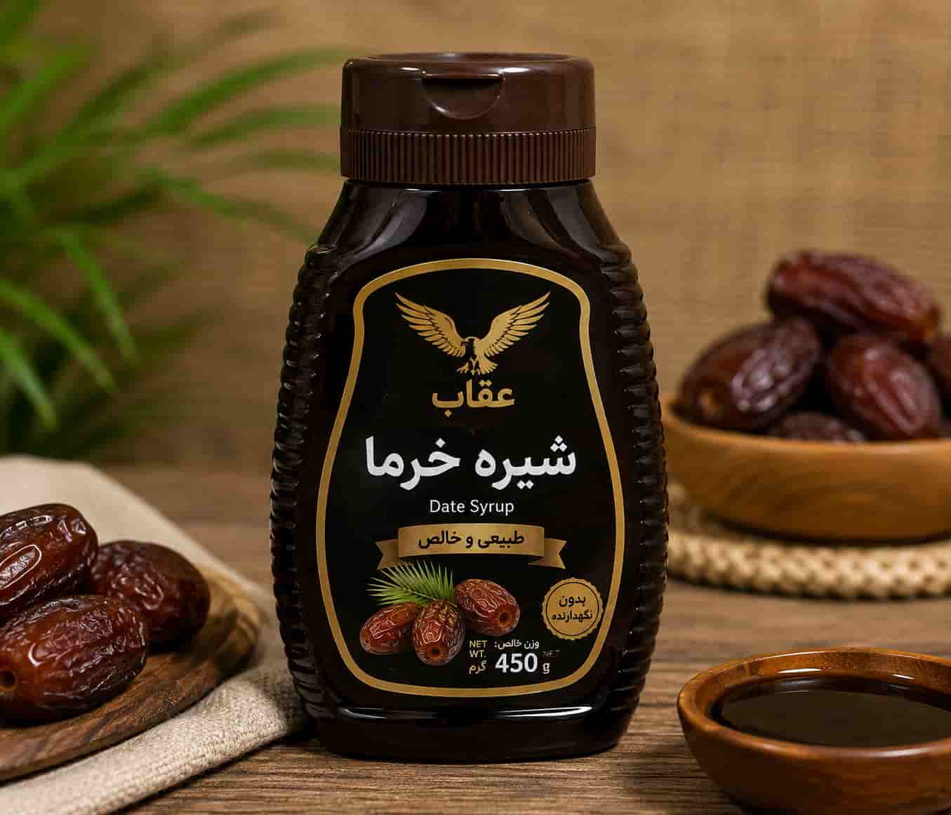 شیره خرما 450 گرمی عقاب انتخابی خوش طعم برای خانواده