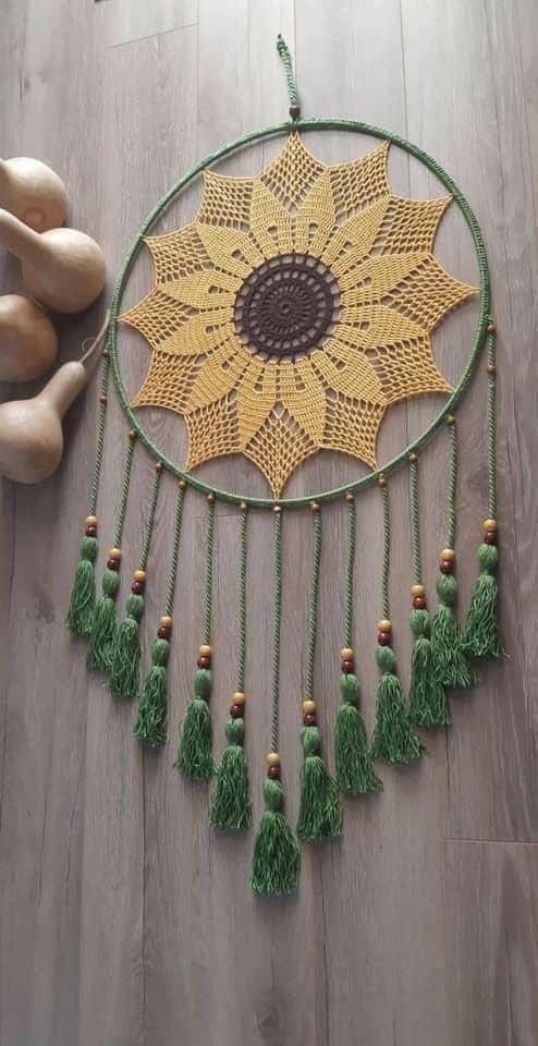 دیوارکوب بافتنی تکی طرح خورشیدی