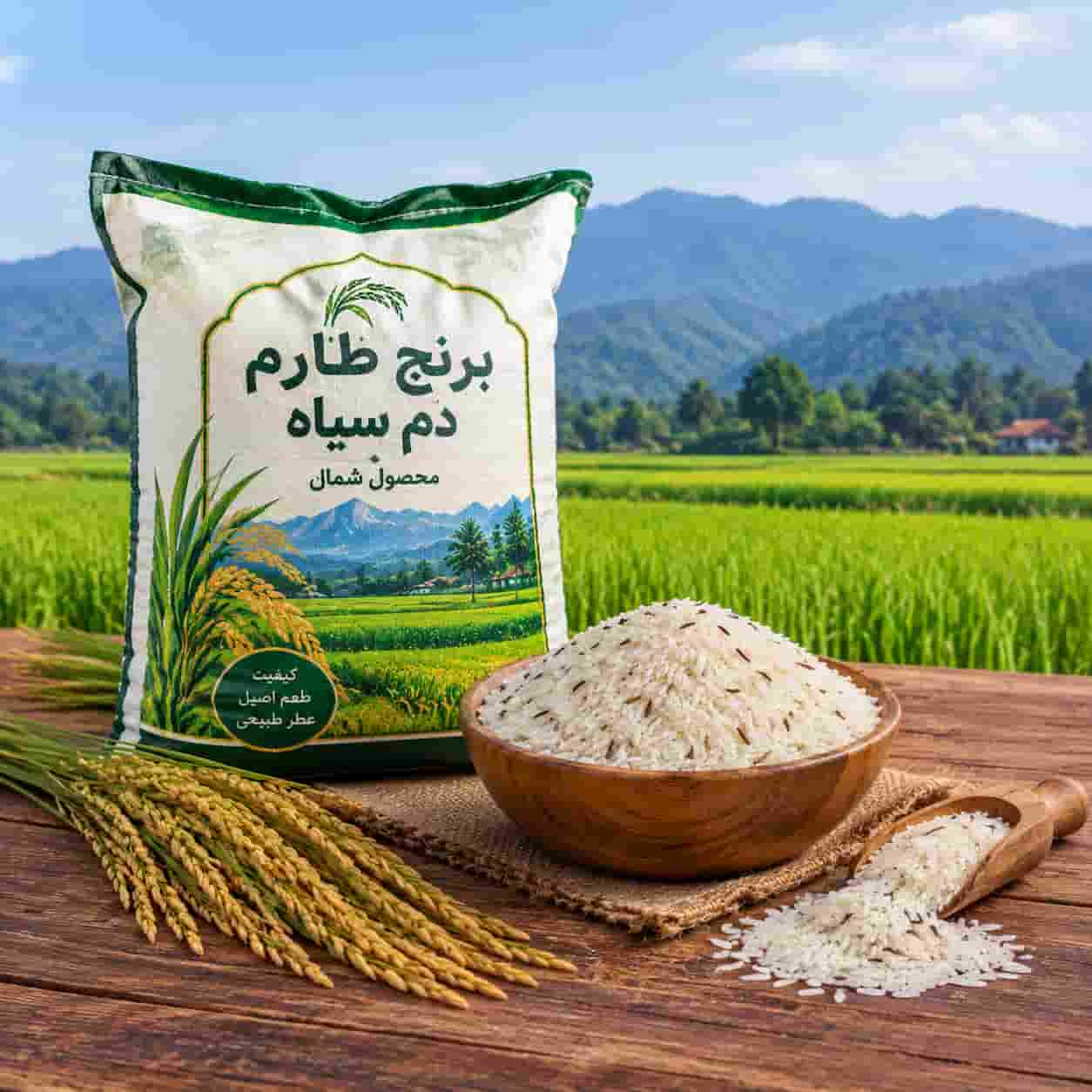 برنج طارم دم سیاه مناسب بسته بندی و عرضه