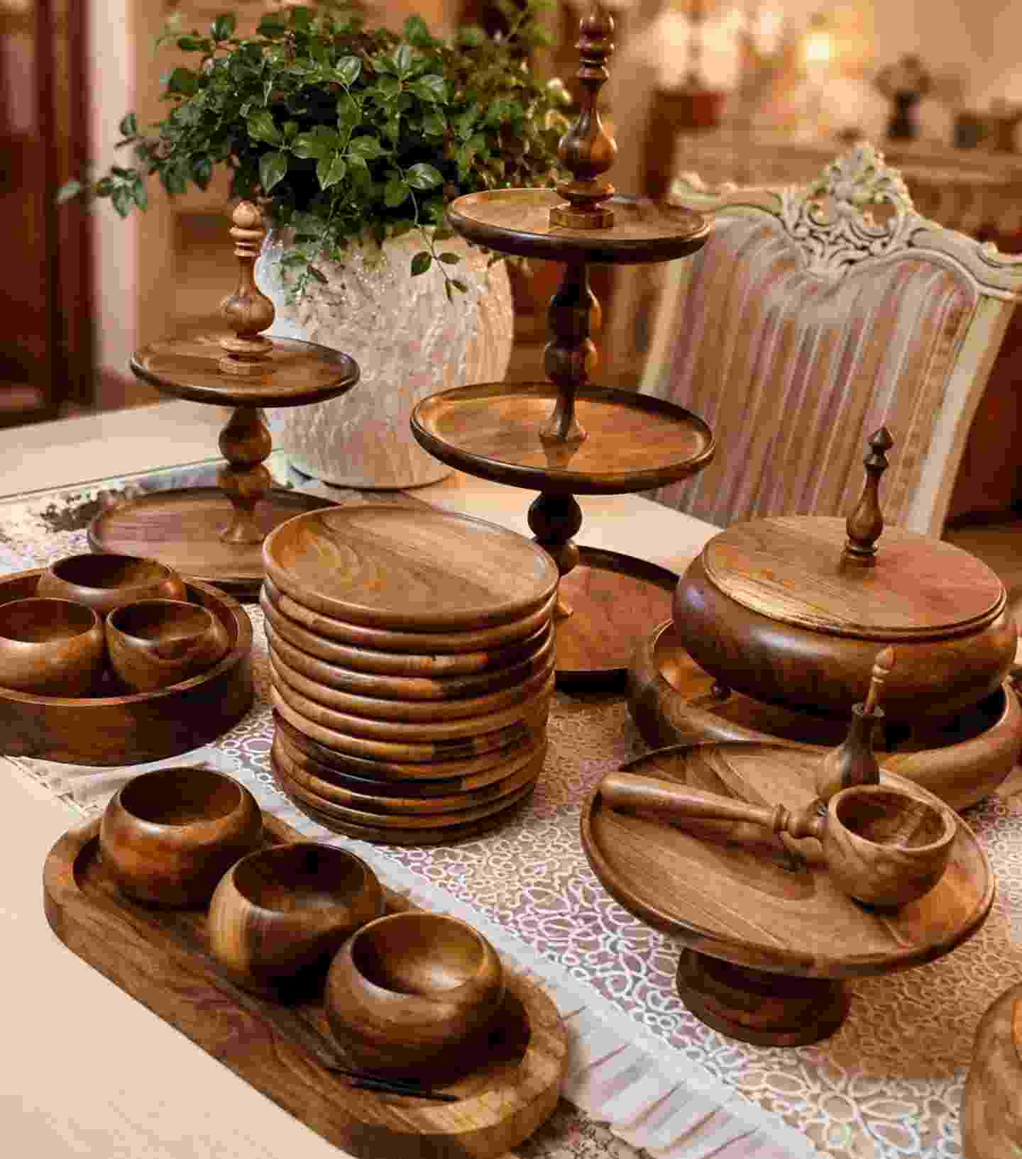 سرویس پذیرایی چوبی جنس گردو