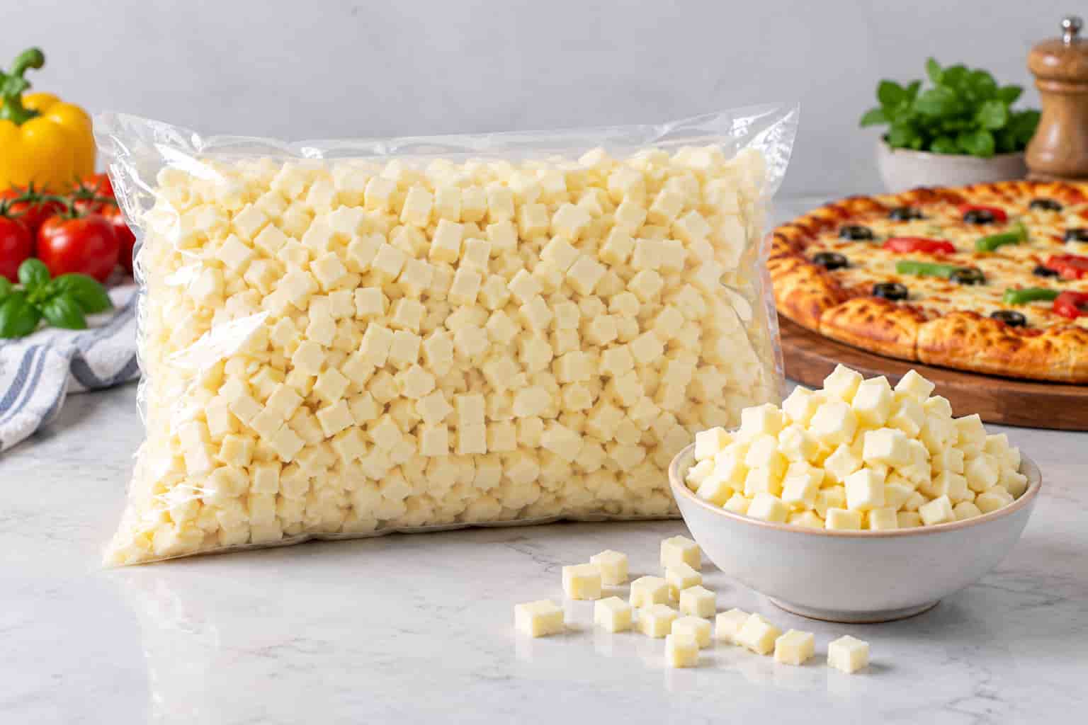 پنیر پیتزا حبه ای مناسب تهیه ساندویچ و برگر
