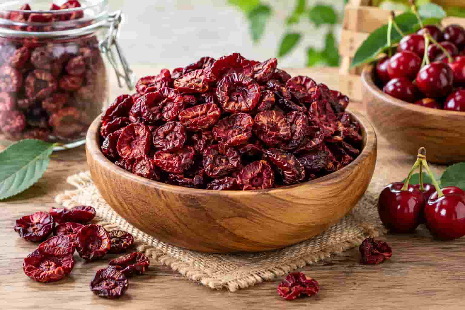 میوه خشک گیلاس ترد برای تهیه پک های خوراکی